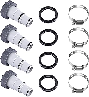 AIEX 1.5" to 1.25" Replacement Hose Adapter A with Collar for Threaded Connection Pool Pumps, Above Ground Swimming Pool Hose Adapter to Plunger Valve Compatible with Intex Pool Accessories (4 Pack)