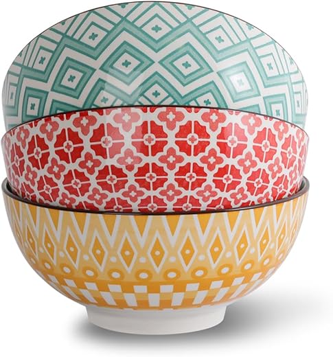 AHX Insalatiera Ceramica - Ciotole Porcellana 1450ML- Grande Ciotola Colorate Scodella per...