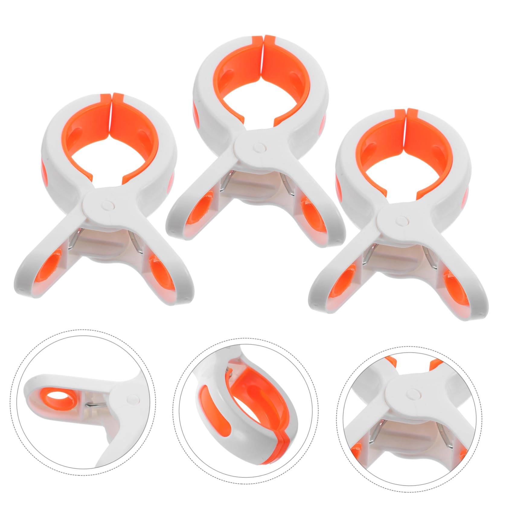 PRETYZOOM Lot de 12 Pinces à Serviettes en Plastique Abs Blanc pour Chaise Longue, Clips de Fixation Solides et Anti-Vent, Accessoires Portables pour Serviettes de Plage
