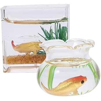 Amazon.co.jp: KONTONTY 2個ミニチュア 魚タンク デコレーション