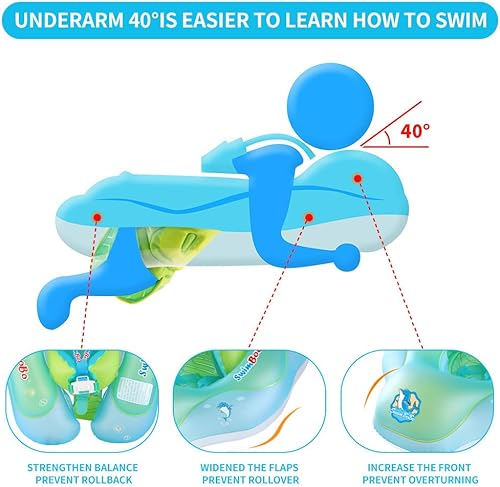 Miniatura 3 de PandaEar Flotador de piscina para bebés con toldo, flotador inflable de piscina para niños con protección solar UPF50+ durante más de 3 meses,