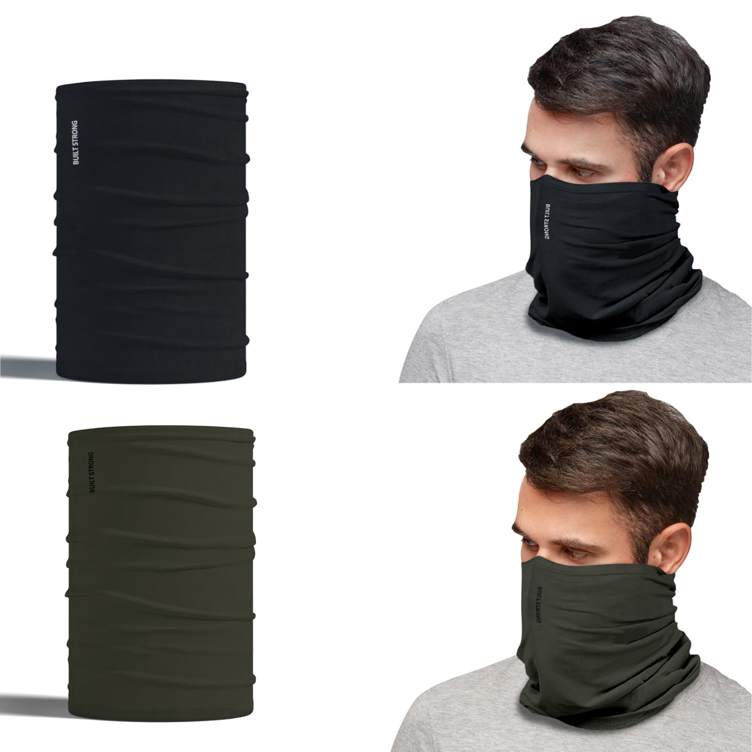 XTRIM Bamboo Bandana Face Mask for Dust & Sun Protection for Men & Women, Face Cover for Multipurpose, 100% Organic, Breathable, Odour-Free, Comfort Fit, Thermoregulatory Fabric (Black & Khaki) (B0CNGMGLLF) Amazon Price History, Amazon Price Tracker