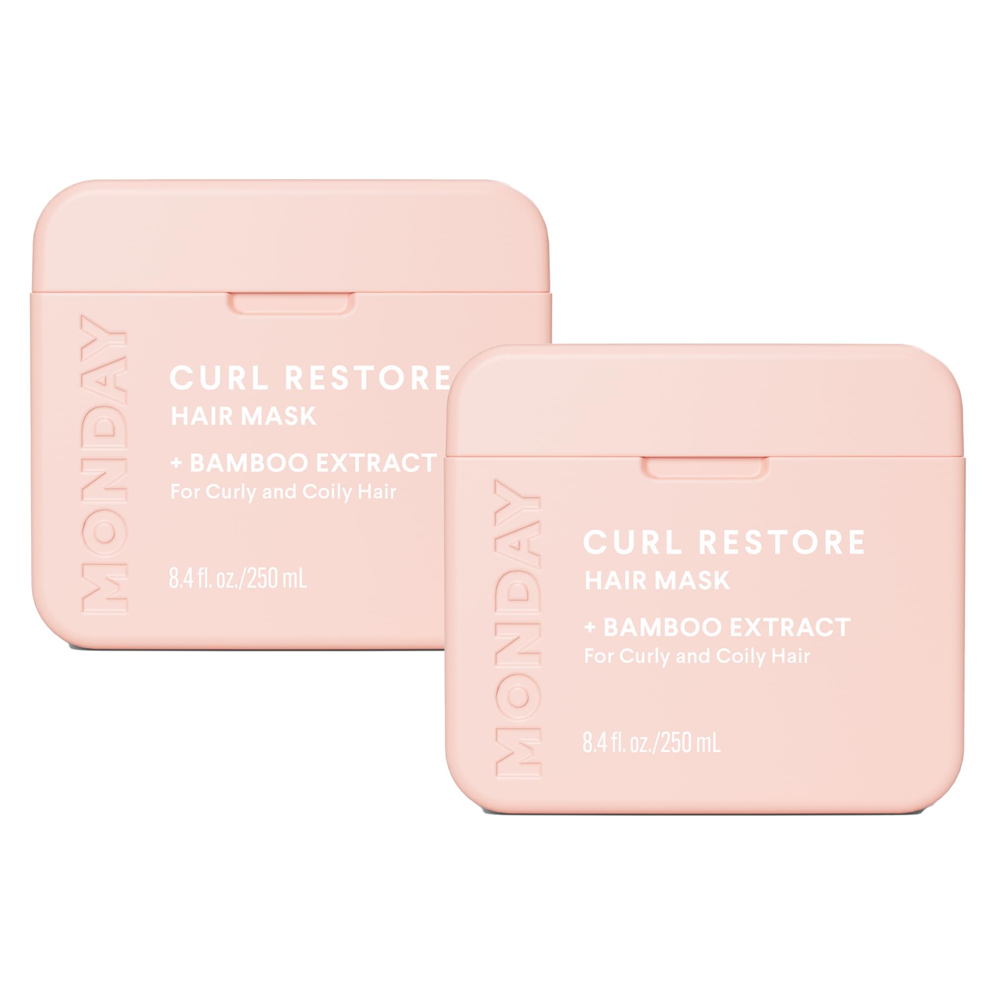 MONDAY HAIRCARE CURL RESTORE Hair Mask with Bamboo Extract, Coconut Oil & Shea Butter for Curls & Coils of all types 250 mL (Dual Pack)
