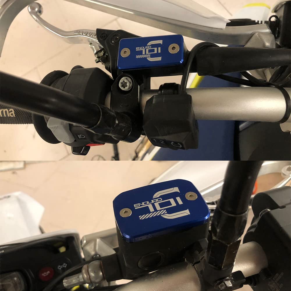 Moto CNC Liquido Freno Cilindro Coperchio del serbatoio del freno principale Accessori Compatibile con HUSQ.VARNA 701 Supermoto 2016 2017 2018 2019 2020 2021 (nero-1)