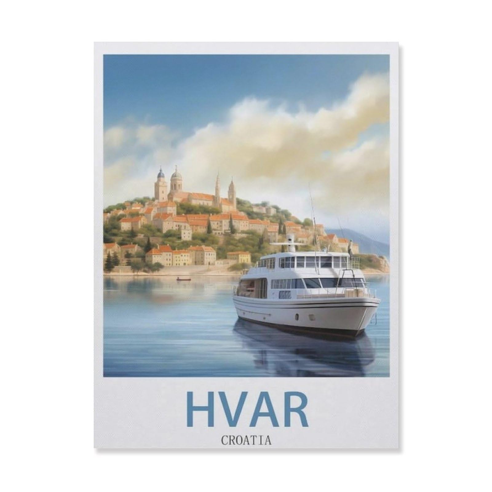 Vintage Metal Tin Sign，Hvar Croatia，Bath Room Decor, Nursery Decor, Home Decor, Bathroom Wall Art Tin plaque(20x30cm）8x12 inch-EG4
