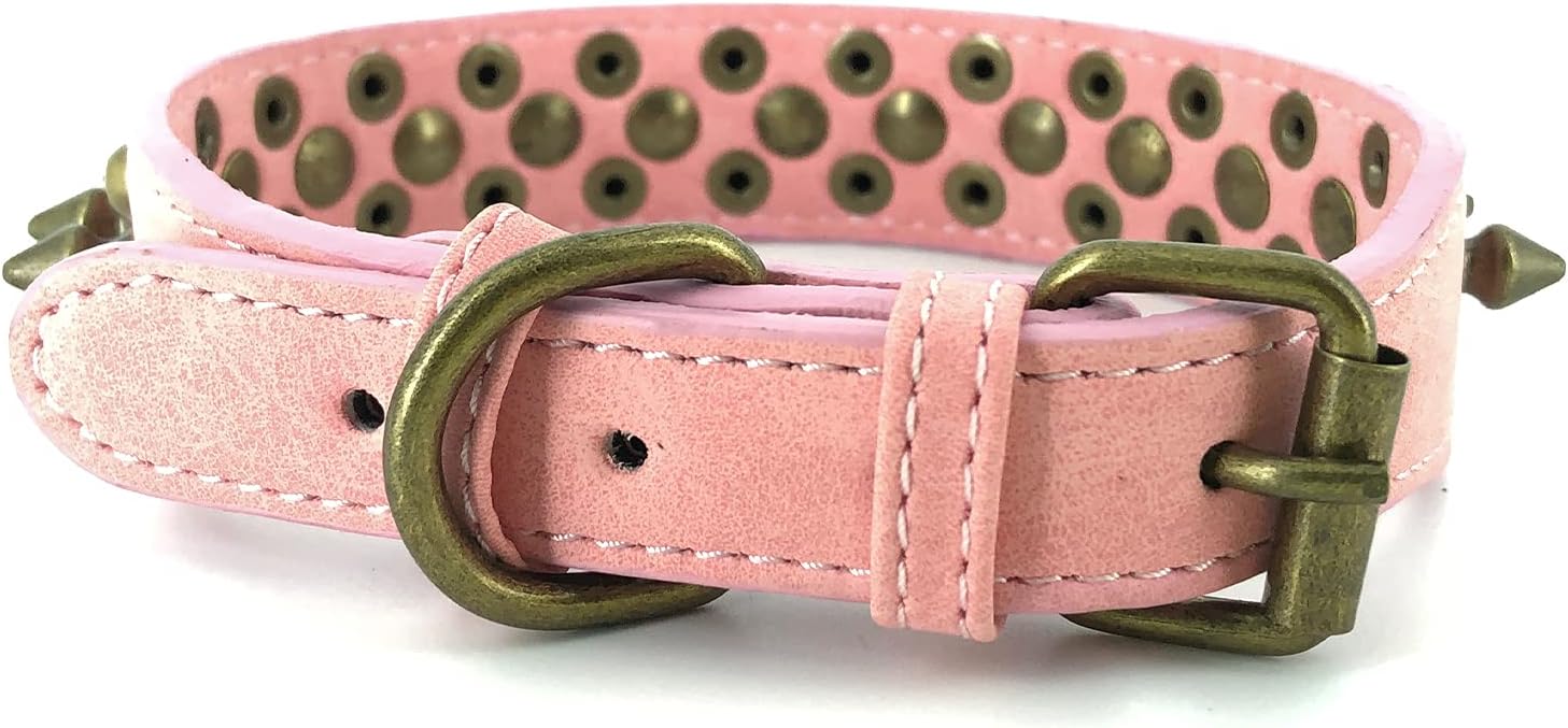 Heavy Duty Studded Dog Collar - PU Leather Dome Stud Anti-Bite for Large Breeds — view 2