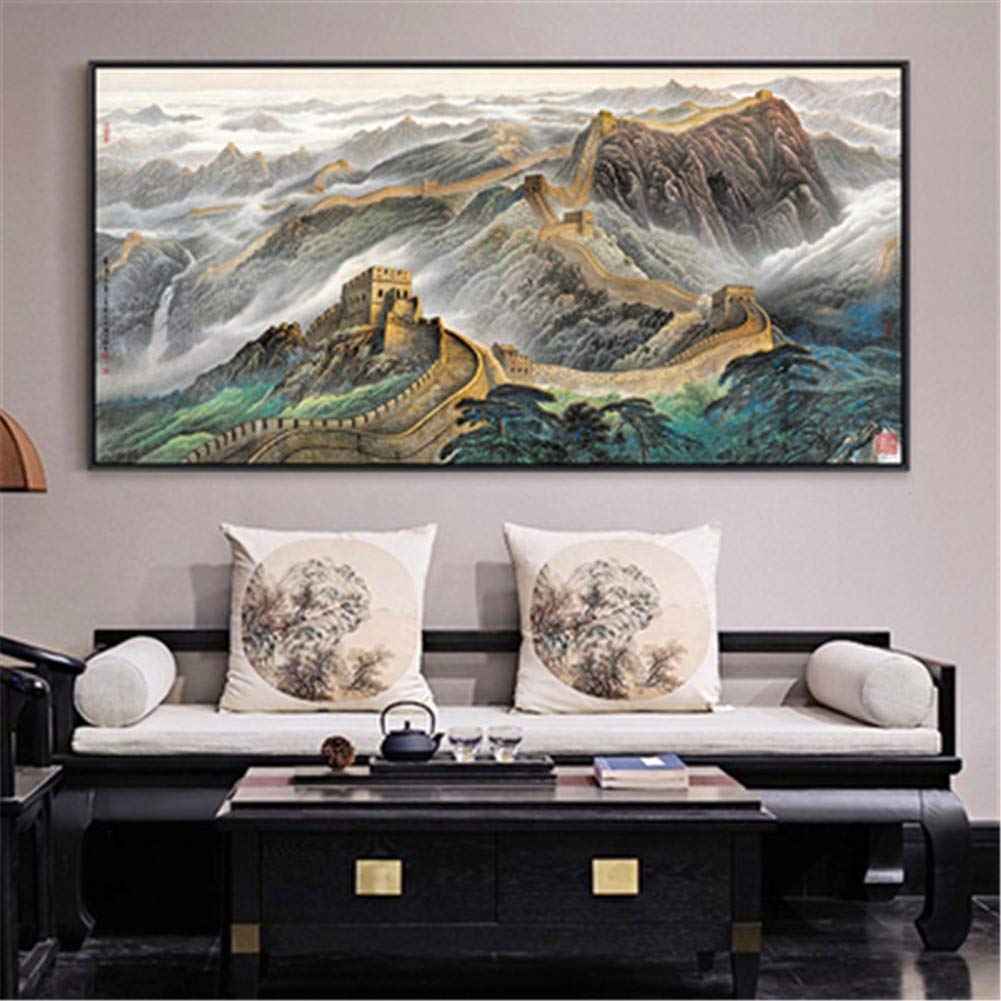 5D "zrób to sam" malarstwo diamentowe dla dorosłych, kompletny zestaw Great Wall 80 x 160 cm diamentowy obraz z kryształkami, stras, haft krzyżykowy, zestaw do haftu duży obraz diamentowy, sztuka rzemiosło artystyczne, dekoracja ścienna