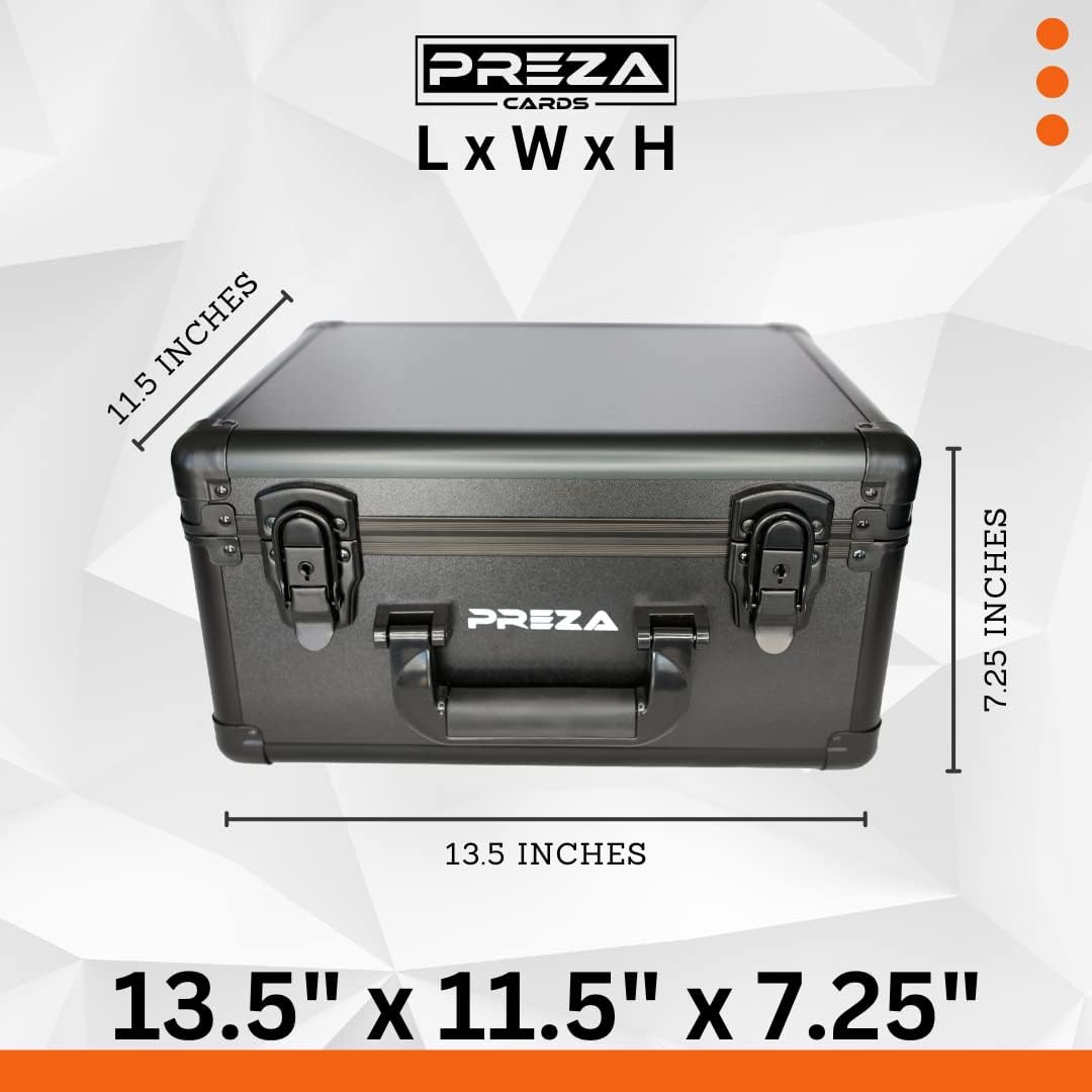 PREZA Graded Card Storage Box - Premium Slab Case Storage Holder for Graded Trading Cards (Black)