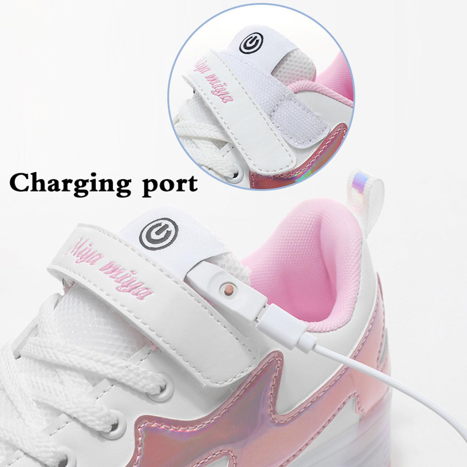 Chaussures à roulettes pour Filles garçons,Patins à roulettes pour Enfants Chaussures à Double Roues,Chaussure a Roulette Fill,Rechargeable,Respirant,pour Pâques,Anniversaire,Noël
