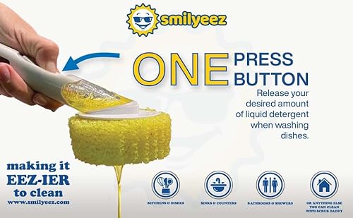 Smilyeez Original Smiling Sponge Handle Soap Dispensing Handle For Scrub Daddy Sponge (White) Second Generation #TOP4
