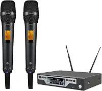 DYLAN Microfone Sem Fio D 8000S Mao Duplo Digital UHF Preto XLR