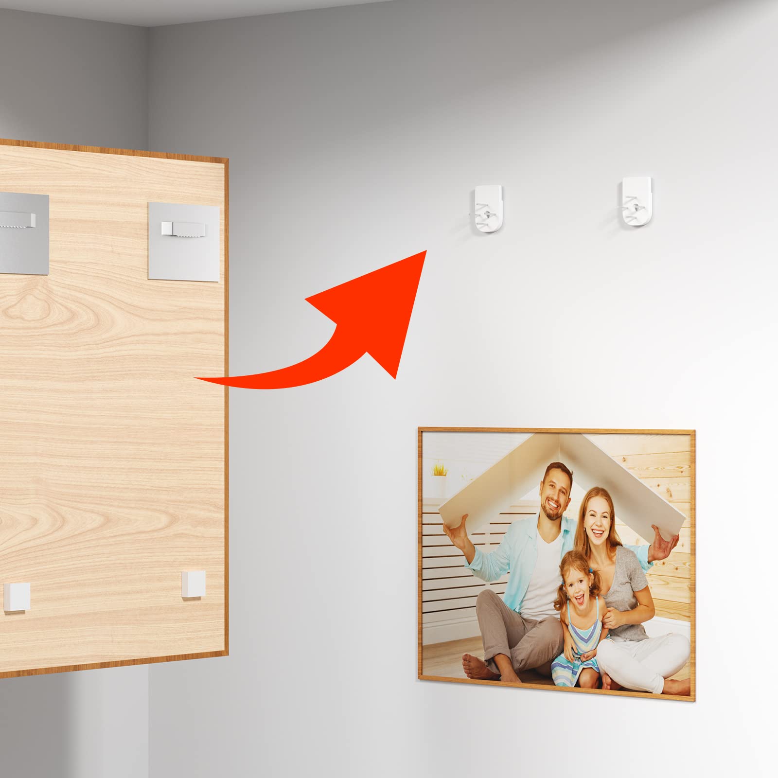 Supports De Fixation Pour Photos Et Miroirs, Lot De 20 Crochets