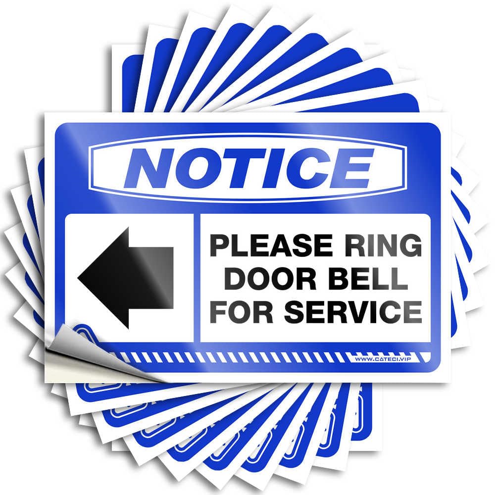 Decore for Room, Sticker Motorcycle Wall Notice Please Ring Door Bell for Service | Aesthetic Waterproof Vinyl Stickers(6X9CM)