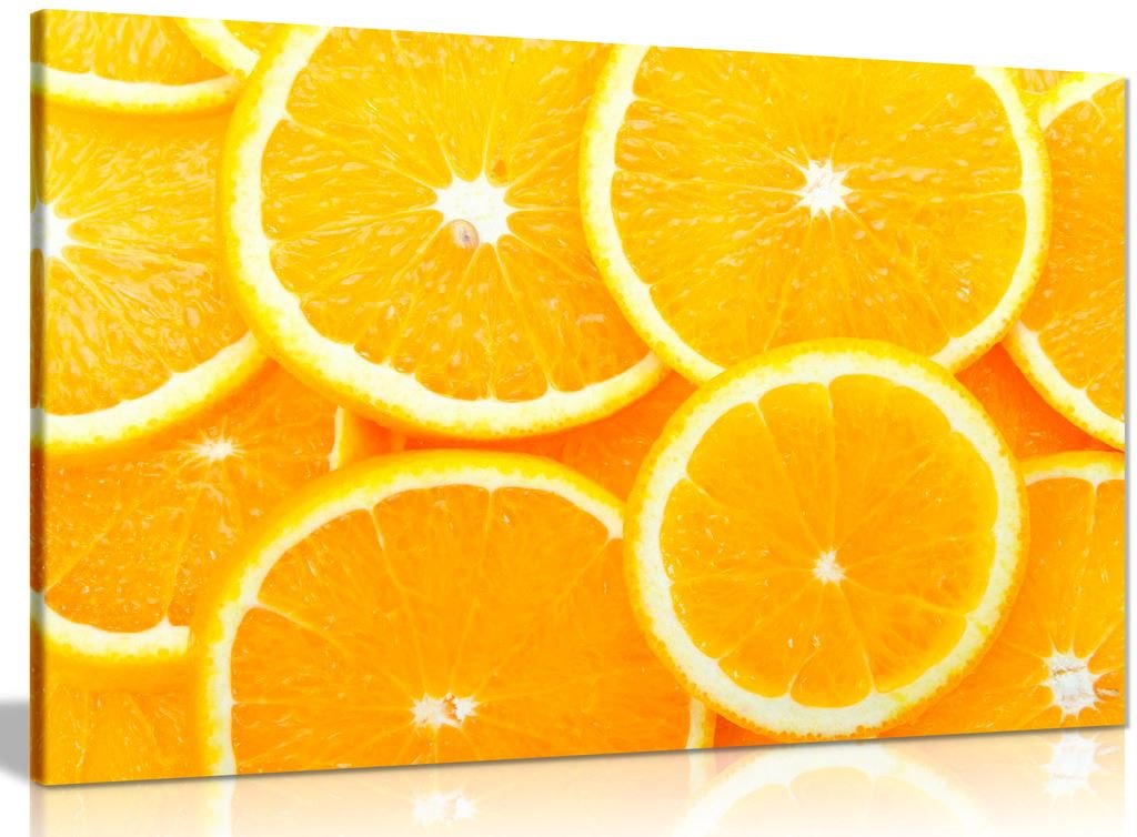 Panther Print Orange Slices Kitchen Wall Art Canvas Wall Art Picture Print (36X24in)