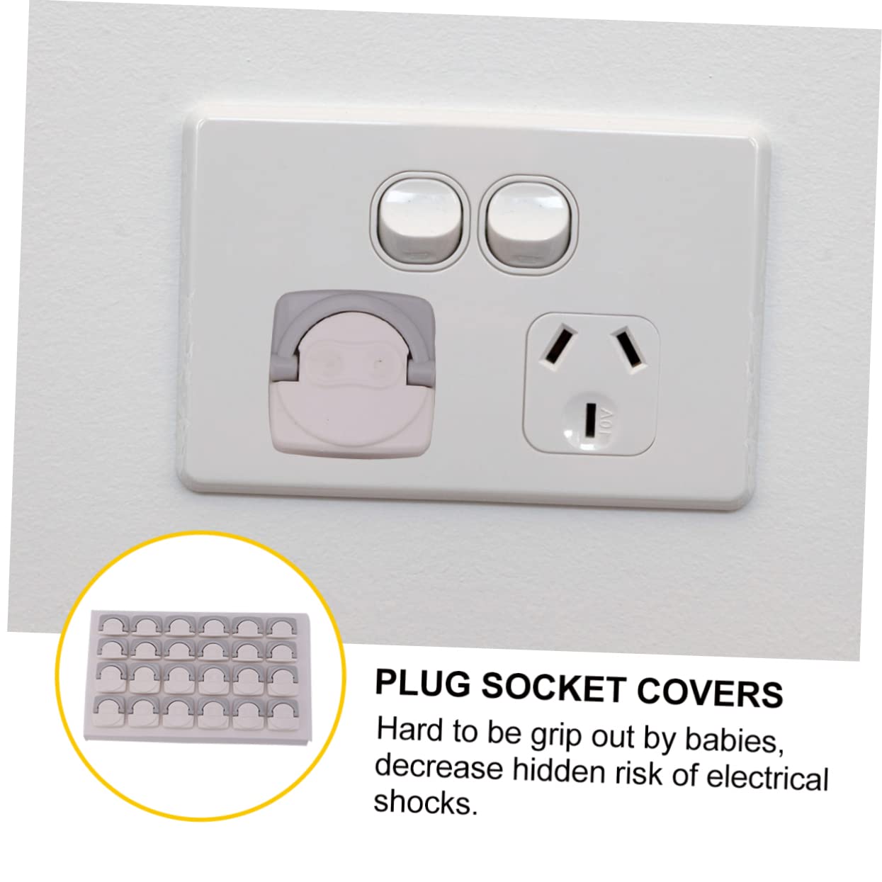 ERINGOGO Childproof Outlet Covers 24pcs Safety Socket Protectors Plastic Easy to Install Protect Boys and Girls from Electric Shock
