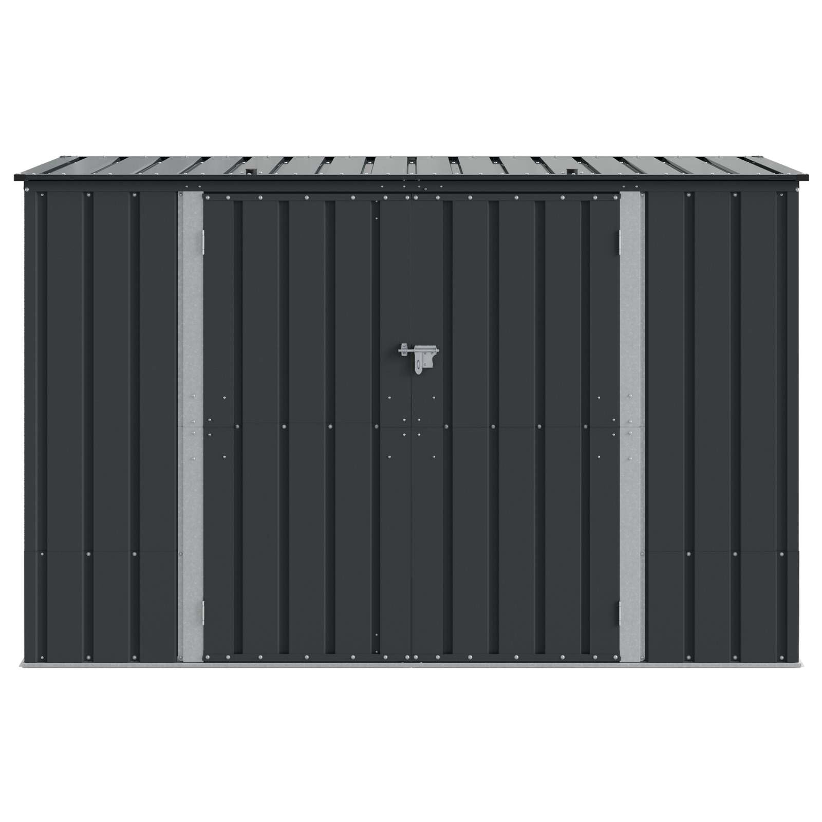 Scatola portaoggetti da giardino, in acciaio, 214 x 82 x 132 cm, richiudibile, resistente alle intemperie, con molto spazio per attrezzi da giardino, bicicletta, tosaerba, attrezzi per esterni
