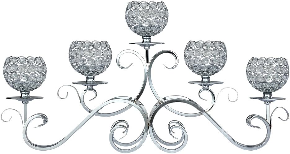 Table Lamp Candle Holder for Wedding, Crystal Bedside Lamp,Crystal Lamp 4 Levels Brightness Dimmablefor Holiday Festival Birthday Home Dining Coffee Table,Centro de mesa de comedor decoracion