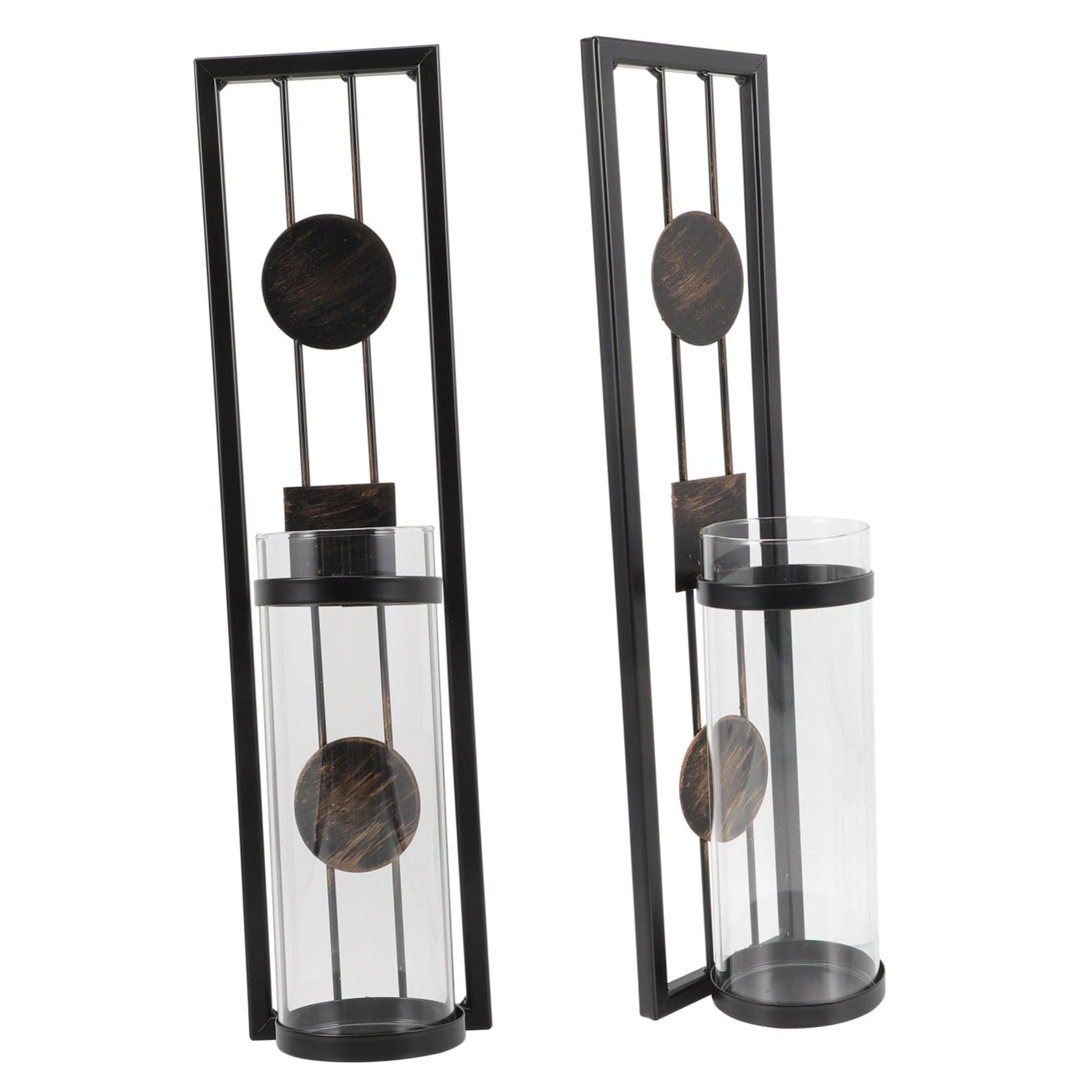 ULDIGI 2pcs Iron Wall Candle Holder Vintage Grey Wall Decor Tealight Sconce Sconces Decorative Candlestick for Living Room