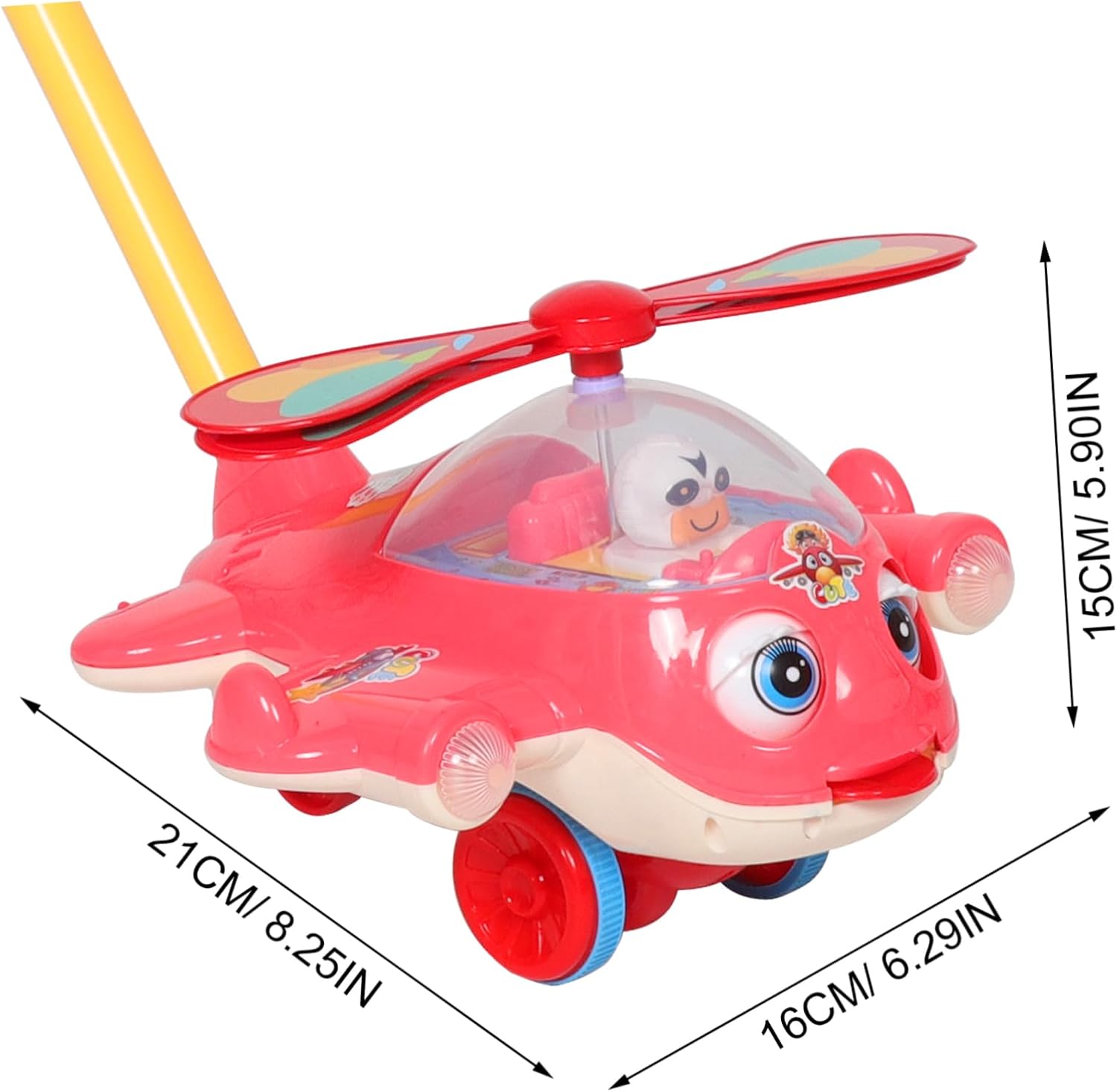 LIFKOME Adjustable Height Push with Whistle Lightweight Foldable Walking Cart Single Rod Design for Easy Maneuverability Safe Montessori Activity Center for Boys image 2 of 9 B0FMQBHX99