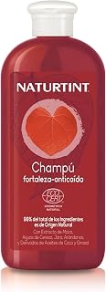 Naturtint - Shampoo Fortress Anticaída, Clean, strengthens and provides density, slows down and increases brightness, 99% natural ingredients, vegan, with Maca, 330 ml
