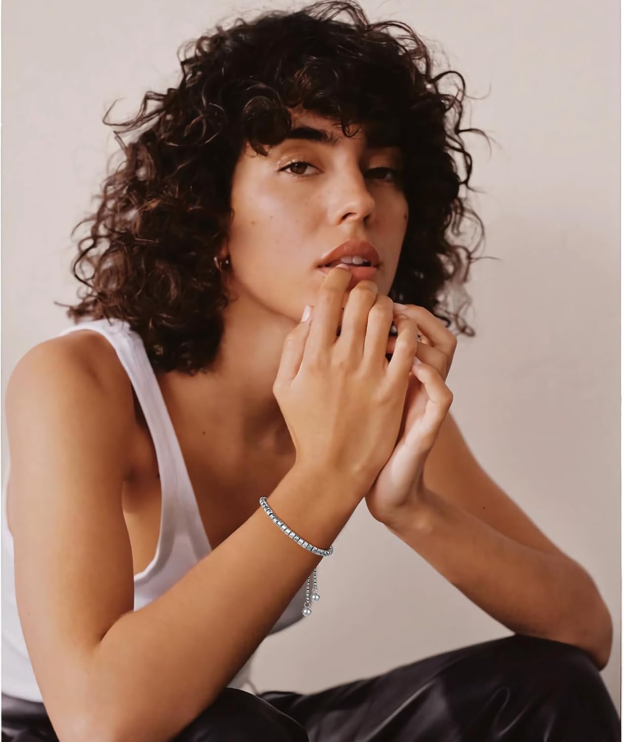 Yowivon Gold Plated Bracelets for Women Trendy Dainty Adjustable Bolo Bracelets Tennis Beaded Bracelet Tarnish Free Gold Plated Fashion Jewelry Gifts for Her - Image 4