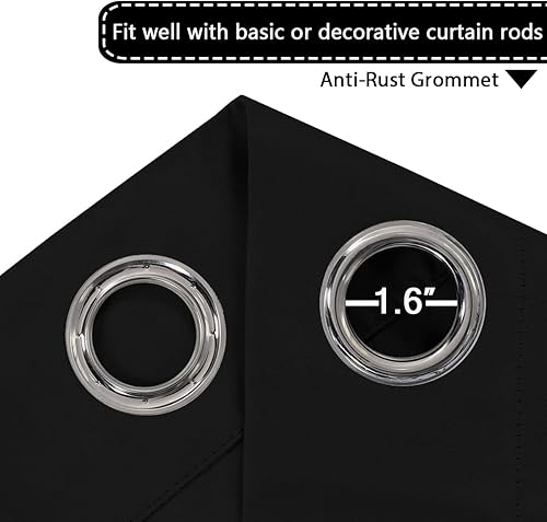 Miniatura 3 de Cortinas 100% blackout para puertas correderas de vidrio, cortinas divisoras de habitación, cortinas que reducen el ruido, barrera de privacidad,