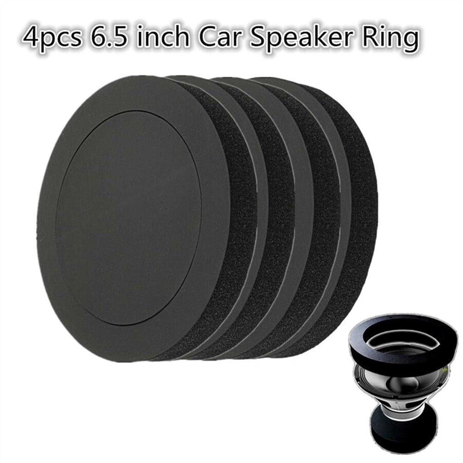 Kit 4 Anelli Fonoassorbenti Per Altoparlanti Auto 6.5'' – Schiuma Autoadesiva Ad Alto Rimbalzo E Insonorizzazione! - 3