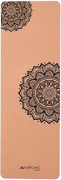 Mobiclinic, Yoga Mat Natural Cork, Anti-slip, Carrying Bag, Antimicrobial, 4mm Thick, 100% Recyclable TPE, Ecological,183x61cm, Mandala Design, EY-02, Yoga, Pilates, Fitness