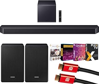 Samsung Q Series Soundbar HW-Q900F 7.1.2 ch Subwoofer (2025) Q-Symphony Bundle with SWA-9500S Wireless Rear Speakers, Tech Smart USA Premiere Movies Streaming and 2X 4K HDMI Cable