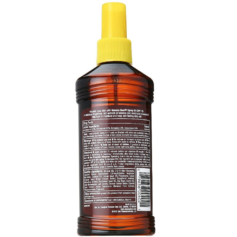 Banana Boat Protective Spray Oil, Sunscreen SPF 15 8 oz (Pack of 2)