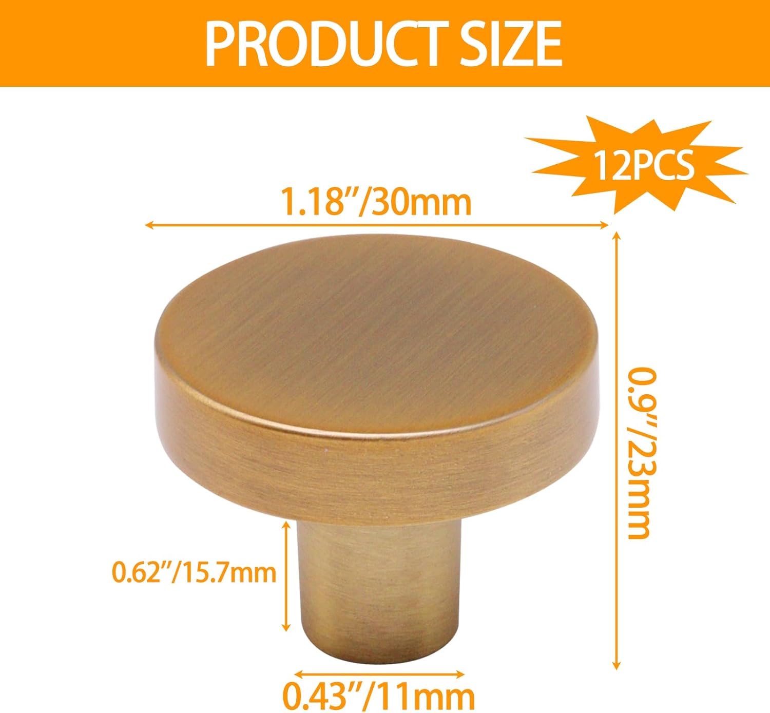 Cabinet Knobs Oil-Rubbed Bronze 12 Pack, Bronze Round Drawer Knobs Kitchen Cabinet Door Knob Cupboard Knob for Dresser Drawers Cabinets