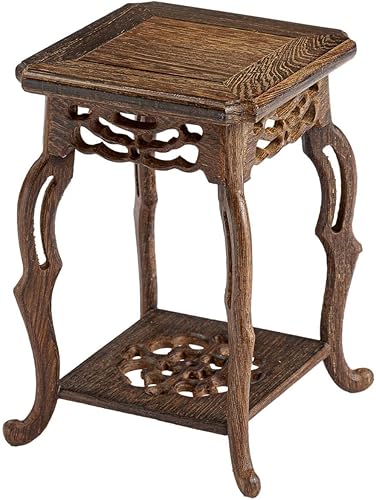 THY COLLECTIBLES Hermoso soporte de jarrón oriental de palisandro artesanal para jarrones y plantas pequeños (5 pulgadas de largo x 5 pulgadas de
