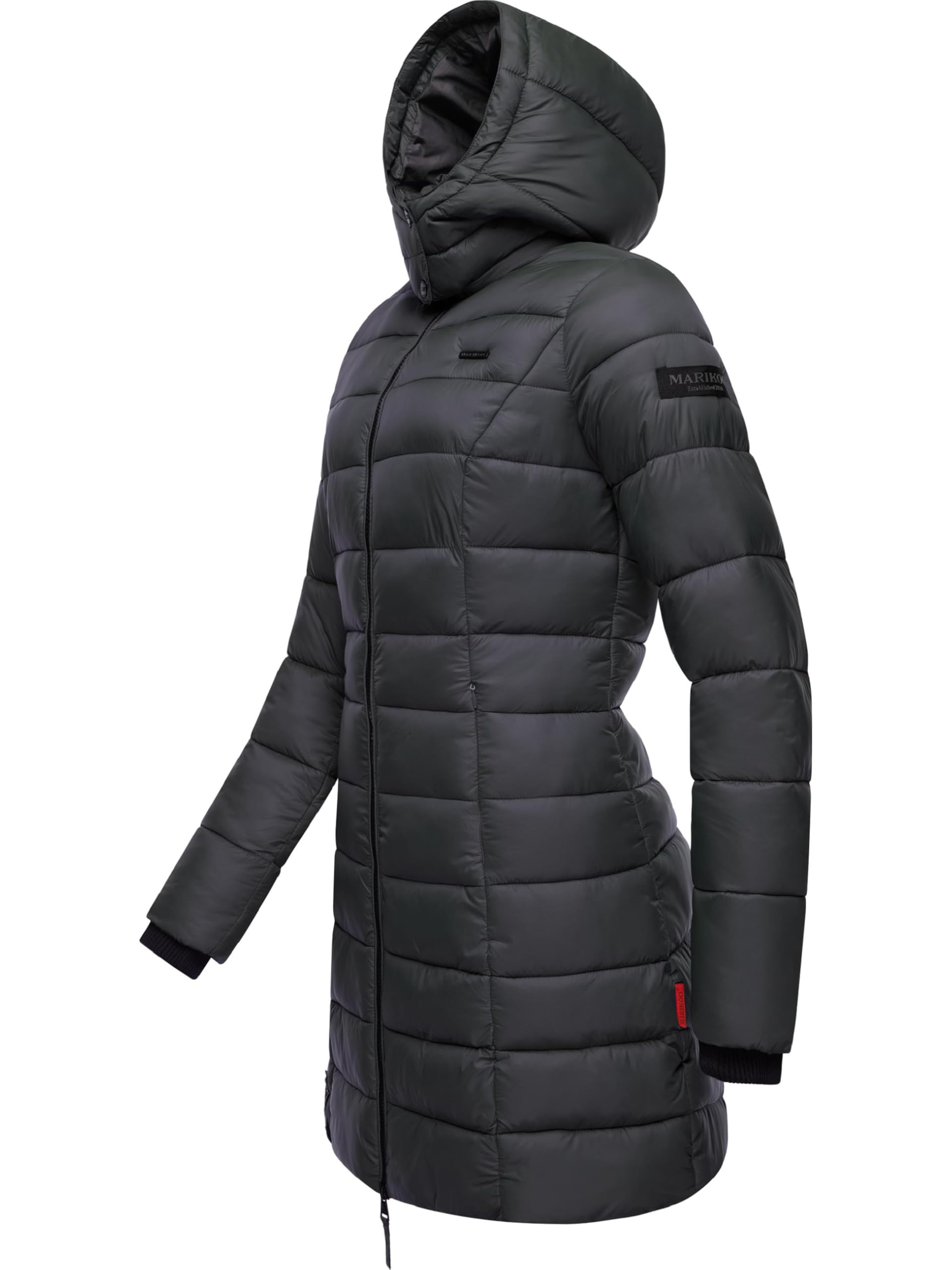 Marikoo Giacca trapuntata mezza stagione da donna Abendsternchen | cappotto lungo e caldo con cappuccio staccabile