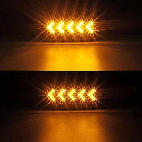 Miniatura 4 de Partsam 2 luces de señal de giro ovaladas de 6 pulgadas, para camión, remolque, color ámbar, 25 LED, montaje en superficie, lente ahumada,