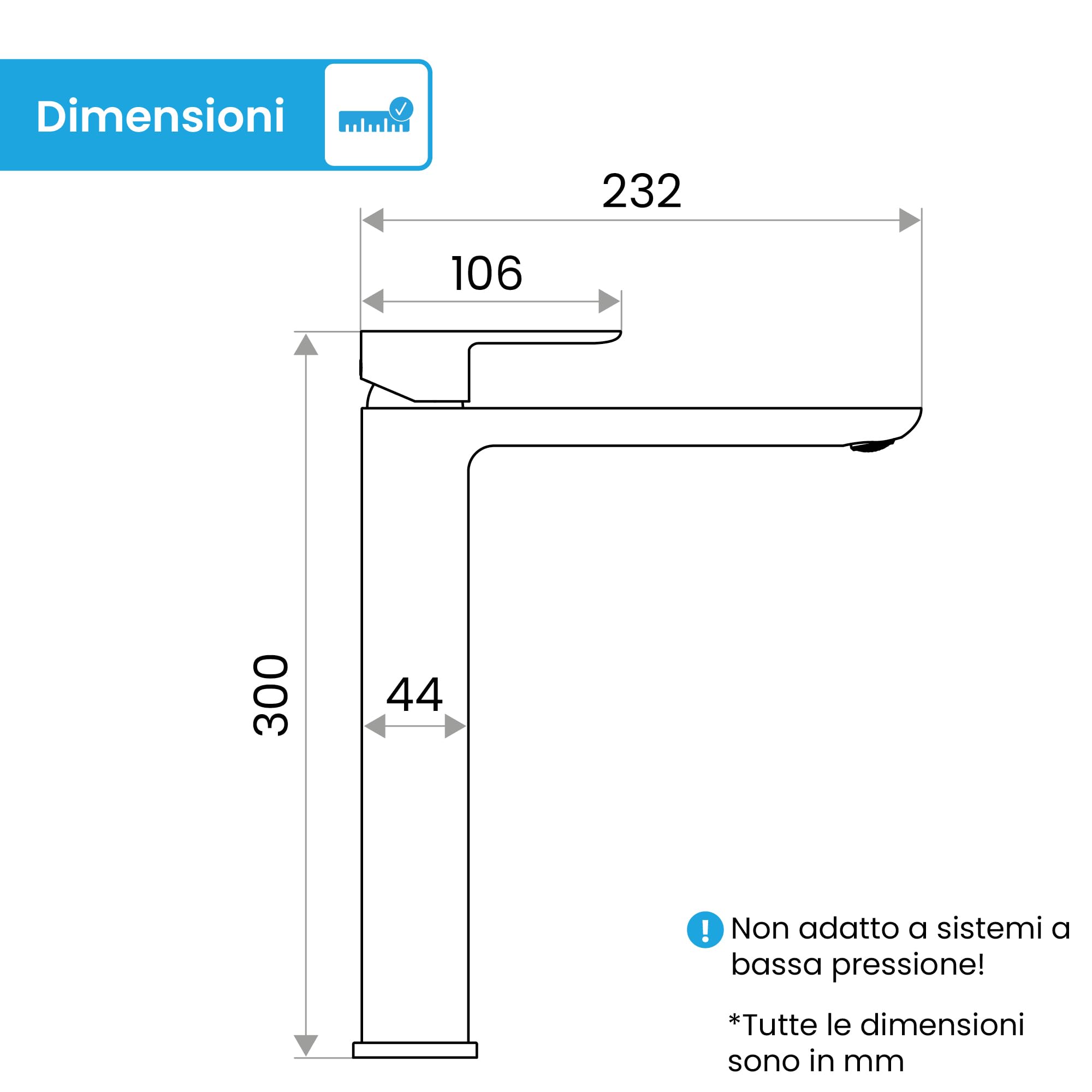 Bächlein - Miscelatore per bagno Mizarela in stile classico, monocomando per lavabo da appoggio con cartuccia in ceramica duratura e set di montaggio, rubinetto per bagno cromato - erogatore piatto