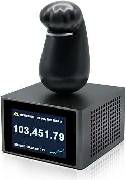 New MaxiPaw 1TH/S 25W Bitcoin Miner, BTC Miner with Real-Time BTC Price Tracker and Crypto Machine with Solo Mode, Maxi Miner Low Noise, Home and Office Mining by OEMGMINER