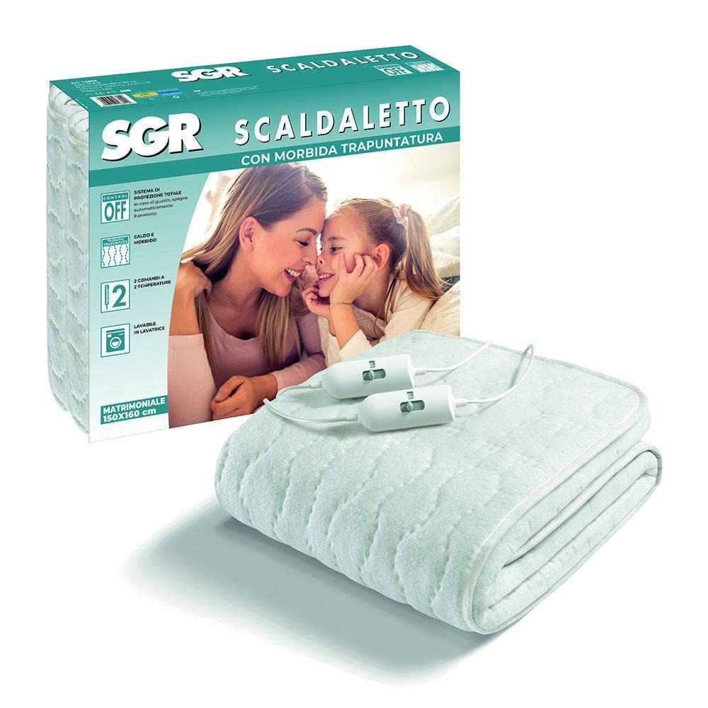 Scaldaletto Termocoperta Sgr 16804 - Coperta elettrica Matrimoniale - 150 x 160 cm - Lavabile - Pote