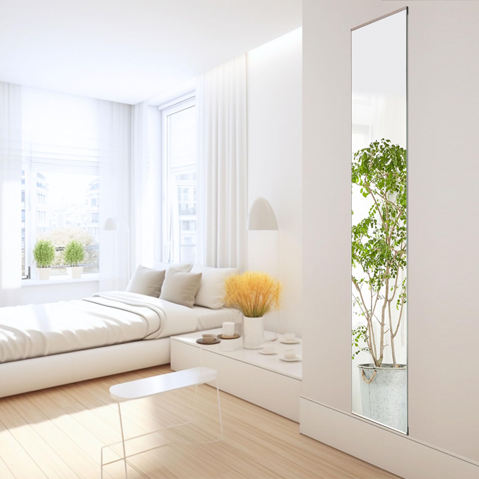 Amazon.co.jp: [かがみどっとねっと] 姿見 鏡 フレームレス 本格ガラス  