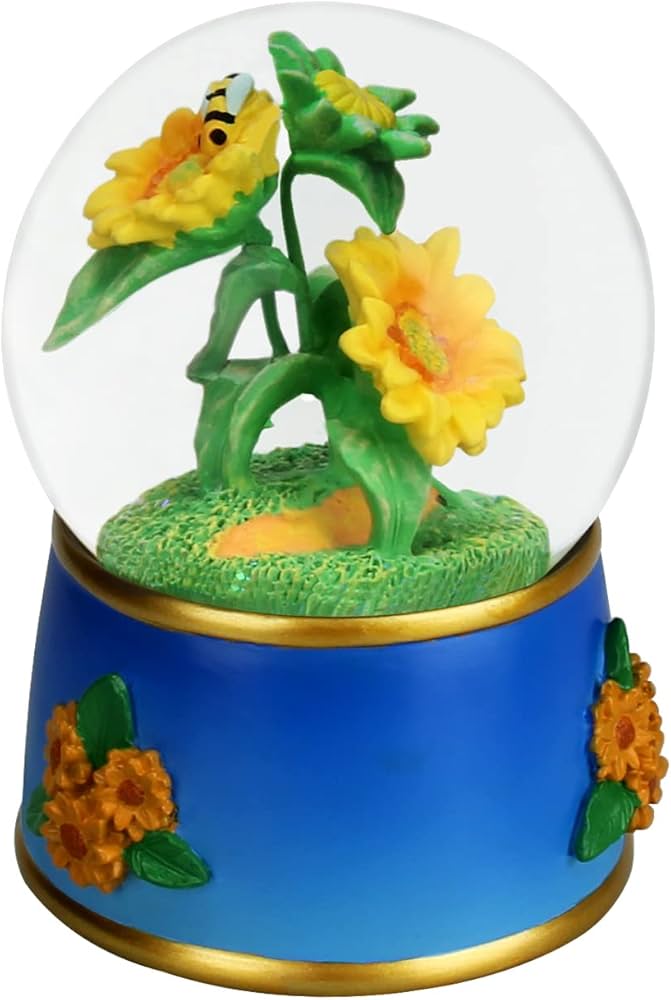 Amazon.co.jp: ひまわり スノードーム 100mm 手描き スノードーム