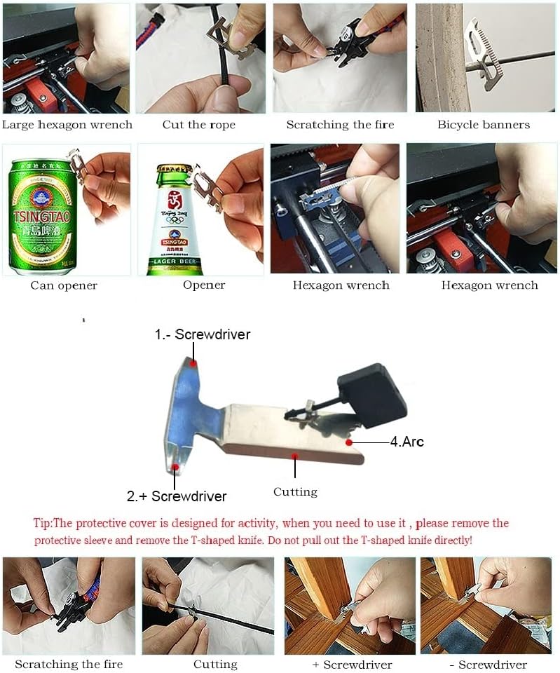 Miniatura 6 de Pulsera de supervivencia 21 en 1, kit de pulsera de emergencia para deportes al aire libre, brújula impermeable, luz LED SOS, termómetro, silbato de