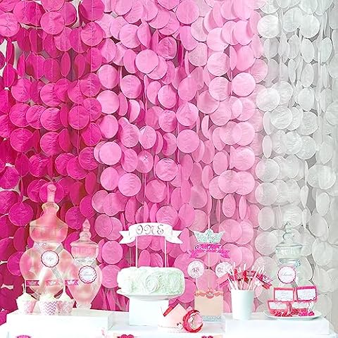 Ombre Pink Tissue Paper Streamer Garland Cover