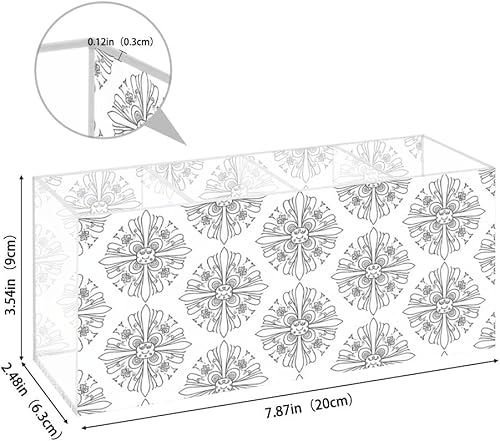 Miniatura 2 de Black Floral Acrylic Brush Holder With 4 Compartments Hair Product Organizer Bookmark Storage Vanity Desk Accessories Organizador De Lapices