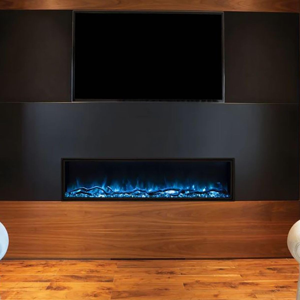 Modern Flames Landscape Pro Slim 44 Inch Electric Fireplace installed below a television