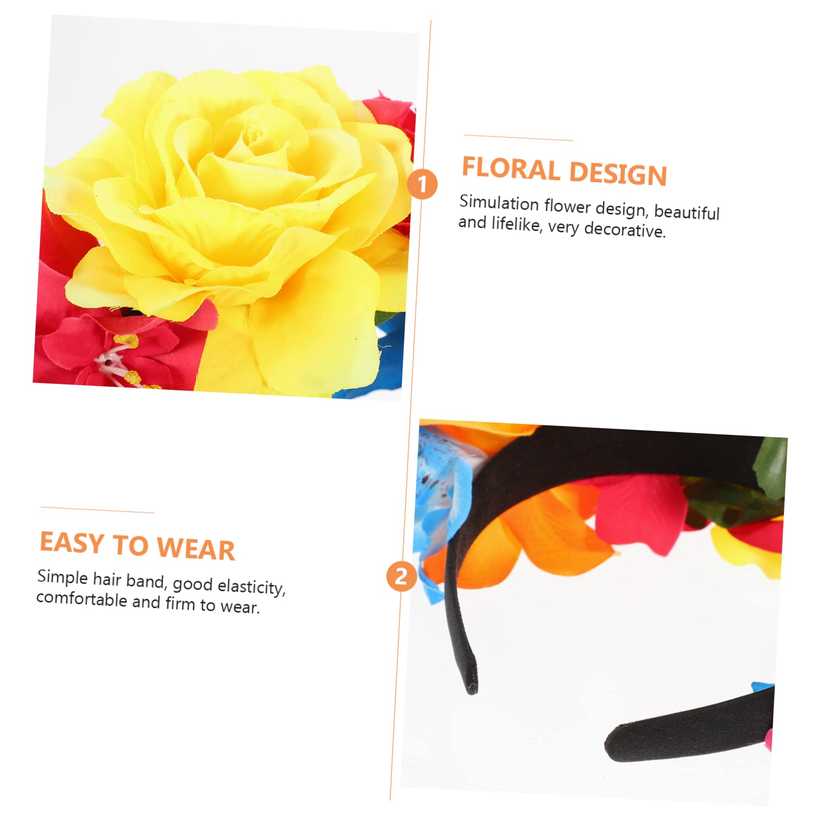 FOMIYES 5 Piezas diadema de halloween tiara de flores diadema floral para mujer pasadores de pelo broche de pelo fiesta cosplay de pelo rosa las flores horquilla guirnalda Venda
