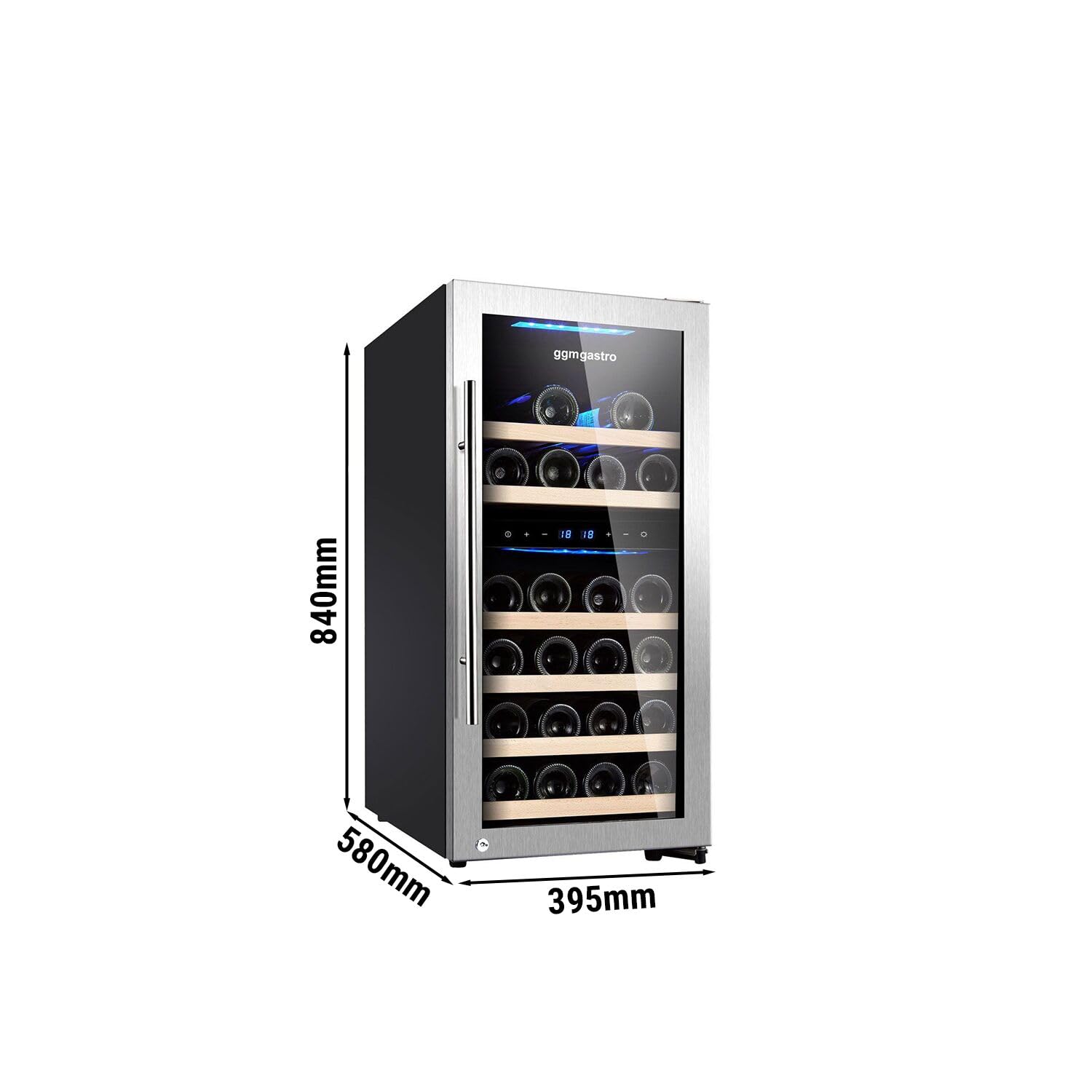 GGM Gastro | WKM100ES-2N | Weinkühlschrank - 2 Klimazonen - 100 Liter - max. 33 Flaschen