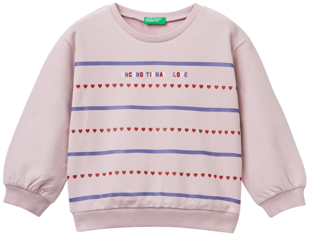 Sudadera United Colors Of Benetton Para Niñas - Color Violeta, Talla 130 Cm, Con Lentejuelas Y Bordado