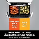 Ninja Foodi FlexDrawer Air Fryer, Dual Zone Avec Séparateur Amovible, Grand Tiroir de 10.4 L, 7-en-1, Double Zone, Sans Huile, Pièces Antiadhésives Compatibles Au Lave-Vaisselle, Blanc AF500EUWH - 4