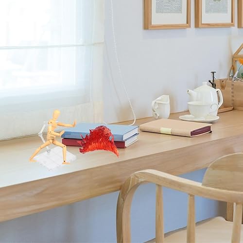 Vista 7 de iplusmile iplusmile - Soporte para figura de acción, soporte de exhibición de figuras de acción de montaje de bricolaje, soporte de soporte para Rojo
