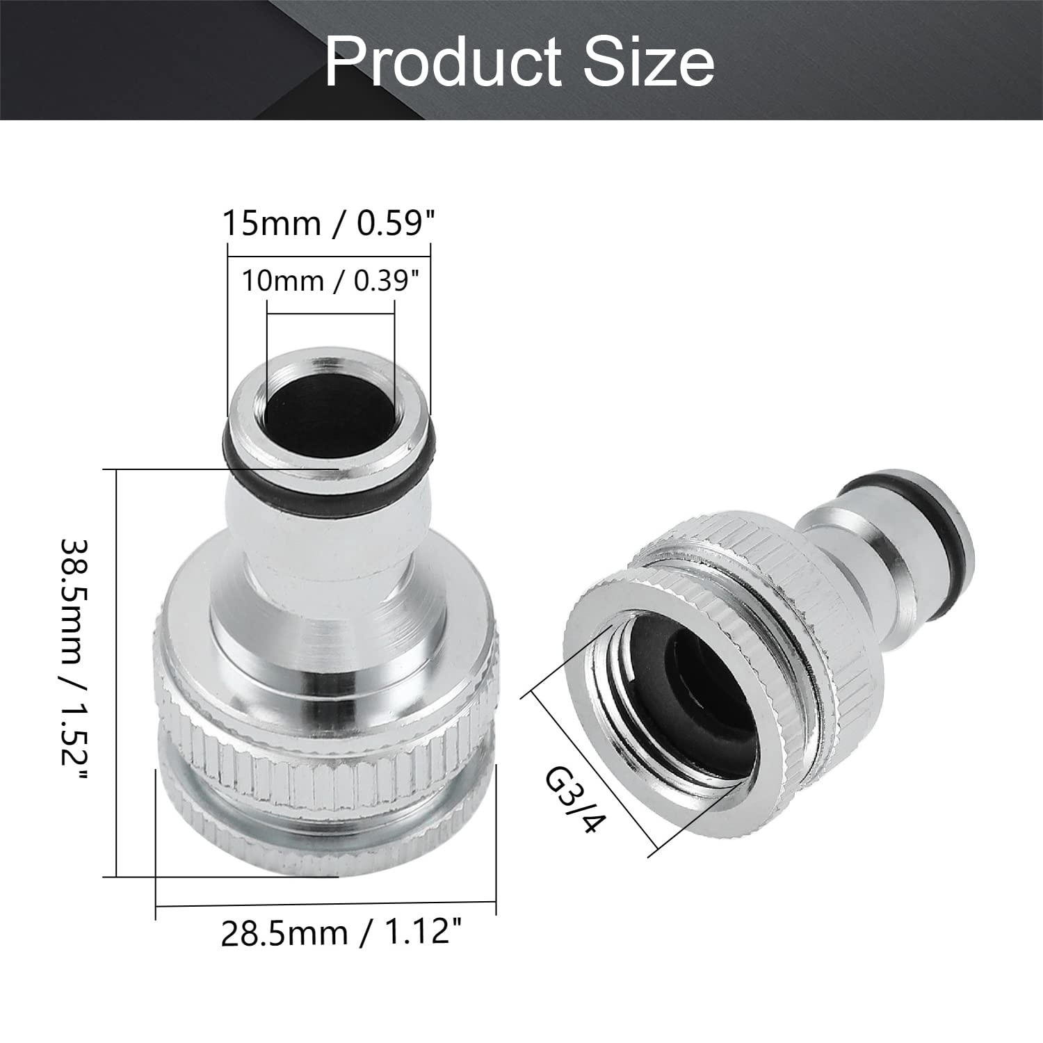 Othmro Connettore Rapido Per Tubo Acqua: Adattatore Da Rubinetto 3/4 E 1/2 In Ottone Massiccio! - 4