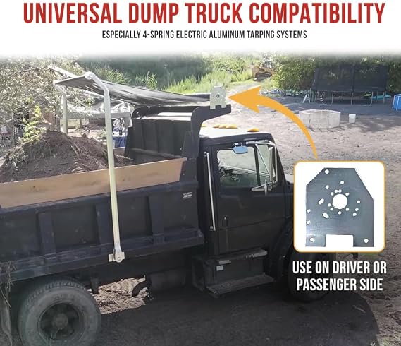 Mytee Products Aluminum Tarp Spool Mounting Bracket for Dump Truck Tarp Systems - Universal Truck Compatibility, Rust-Proof, Pre-drilled Holes